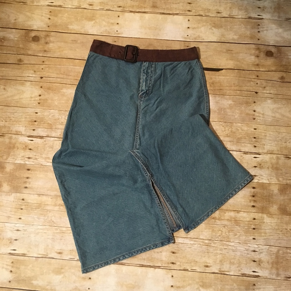 Long denim skirt
